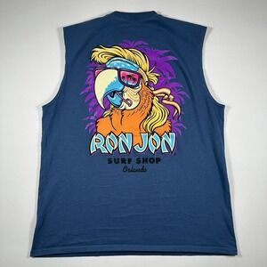 Ron Jon Surf Shop‎ Sleeveless Blue Tank Top Shirt Men's Large Parrot Orlando